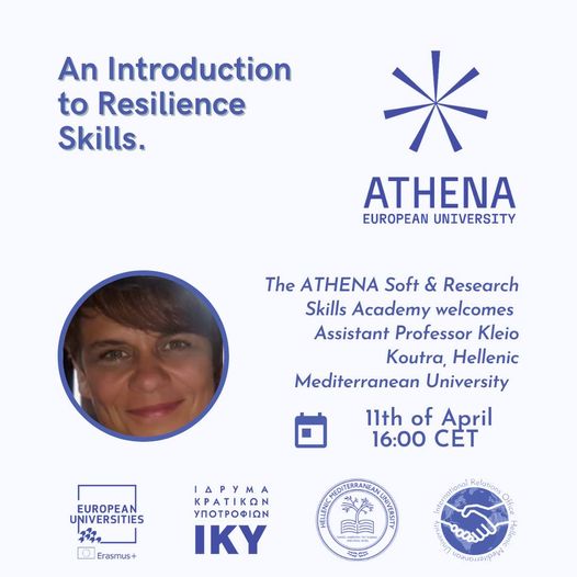 ATHENA Soft Skills Academy: Ομιλία της Επίκουρης Καθηγήτριας Κλειώς Κούτρα