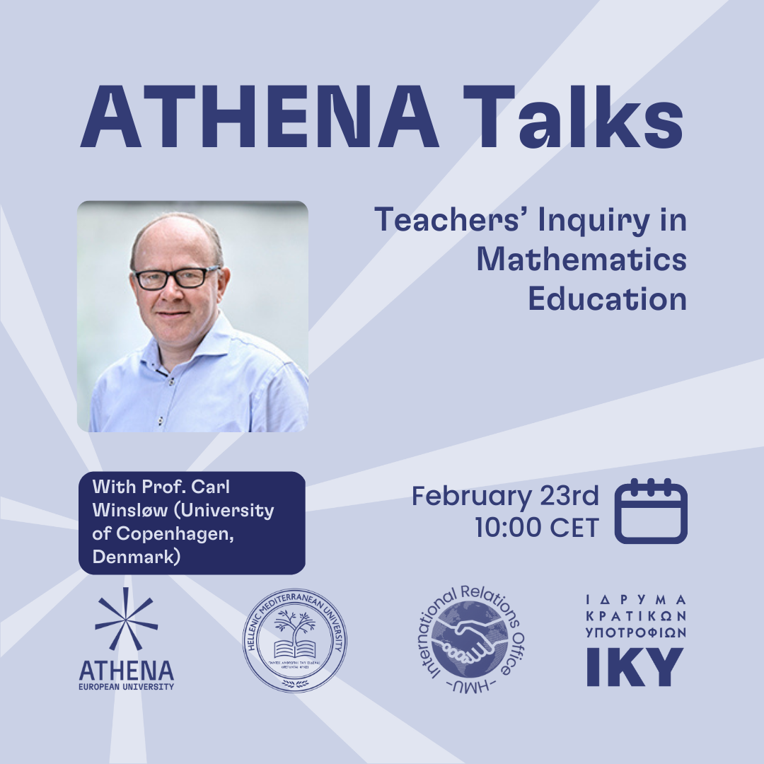 ATHENA Talks: “Teachers’ Inquiry in Mathematics Education”