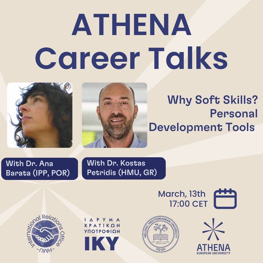 ATHENA Career Talks: “Why Soft Skills? Personal Development Tools”