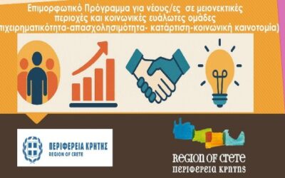 Συμμετοχή του ΕΛΜΕΠΑ στο «Επιμορφωτικό Πρόγραμμα για νέους/ες σε μειονεκτικές περιοχές και κοινωνικά ευάλωτες ομάδες (επιχειρηματικότητα – απασχολησιμότητα – κατάρτιση – κοινωνική καινοτομία)»
