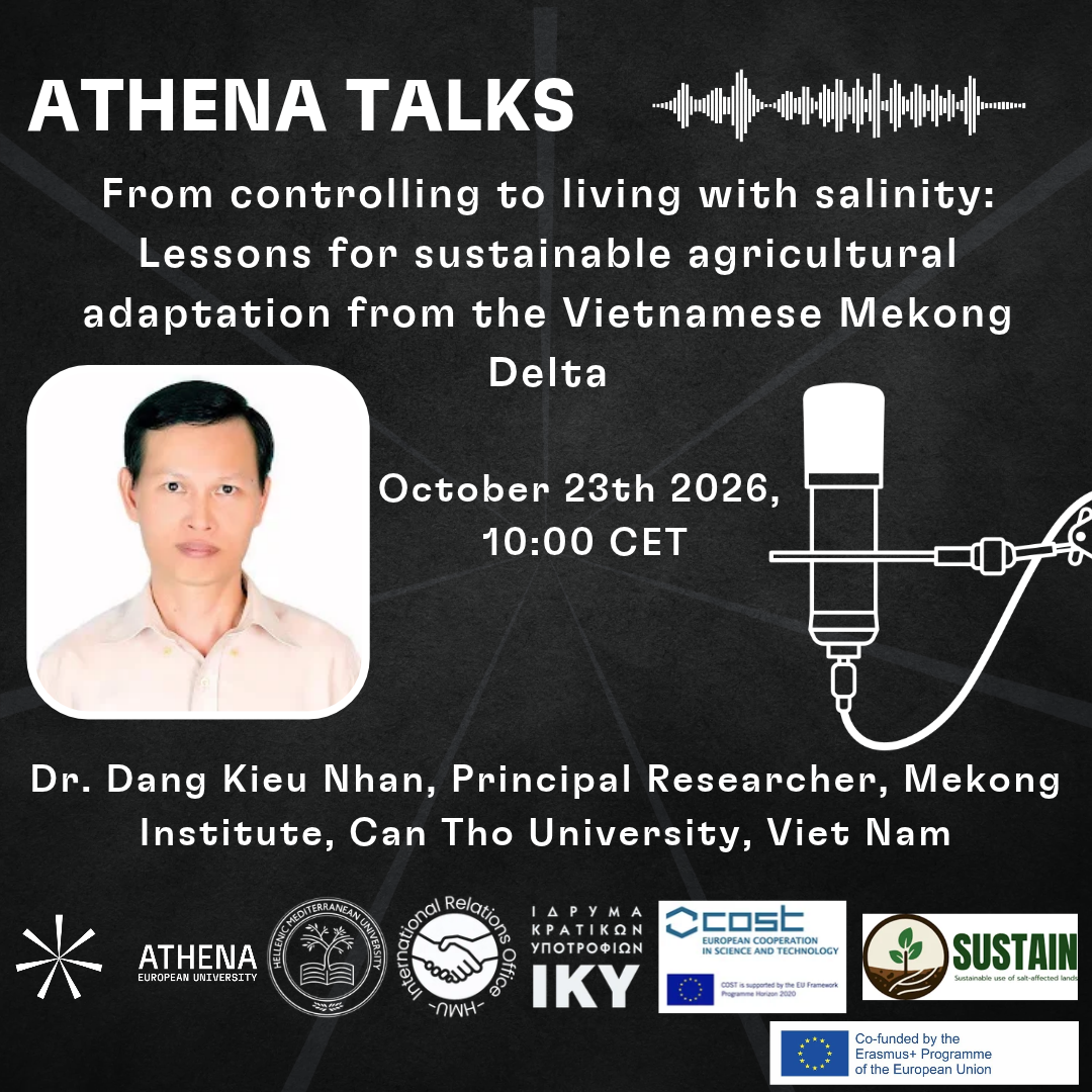 ATHENA Talks με τον Dr. Dang Kieu Nhan για τη βιώσιμη γεωργία και την προσαρμογή στην κλιματική αλλαγή